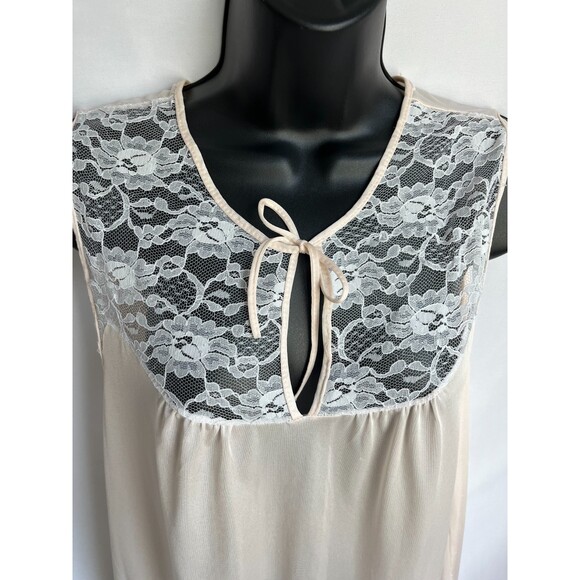 Vintage Carriage Court Nightgown Chemise Slip M Cream Lace Trim Retro Satin - Picture 2 of 8